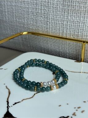 Guatemalan Jade Jadeite Double Wrap Bracelet 6mm